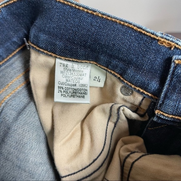 NWOT Rag‎ & Bone Justine Highrise Skinny Distressed Raw Hem Women's Size 24 - Picture 5 of 10
